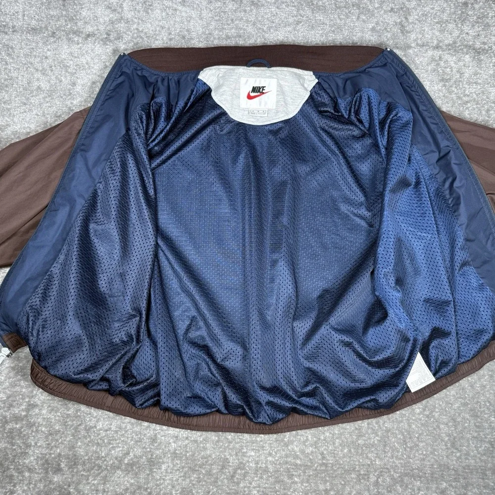 Nike Jacket Men's Medium Brown Blue Color Block Full Zip Track‎ 90s Vintage